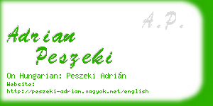 adrian peszeki business card